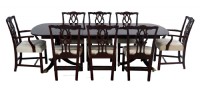 Flame Mahogany Double Pedestal Dining Set
