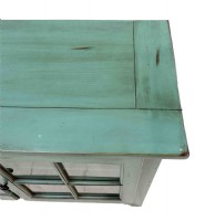 Distressed Green Media Cabinet
