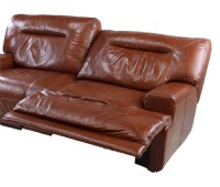 Light Brown Leather Power Reclining Sofa