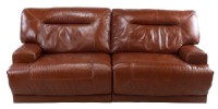 Light Brown Leather Power Reclining Sofa