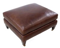 Ralph Lauren Brown Leather Ottoman