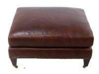 Ralph Lauren Brown Leather Ottoman