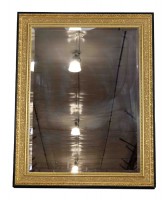 Black Gilded Framed Beveled Mirror
