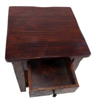 Rustic distressed wooden side table