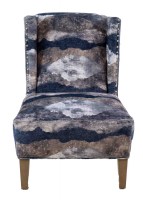 Armless Accent chair with nailhead trim