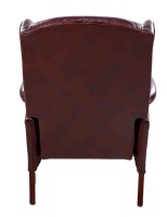Red Maroon Leather Queen Anne Style Recliner