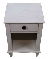 White Painted One Drawer Nightstand