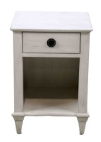 White Painted One Drawer Nightstand