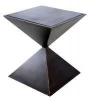 Inverted Pyramid Metal Pedestal Table