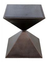 Inverted Pyramid Metal Pedestal Table