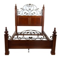 Wood & Metal Framed Queen Size Bedroom Set