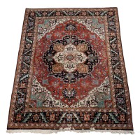 Herez Rust Wool Area Rug