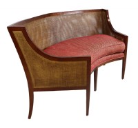 Custom made Curved wood/wicker settee
