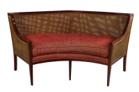 Custom made Curved wood/wicker settee