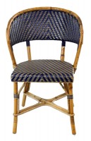 Round Wicker Table & Six Rattan Chairs