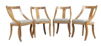 Set of Four Wooden Framed Upholstered Seat Chairs
