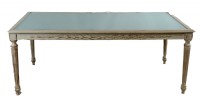 Shabby Chic Pale Green Glass Top Dining Table
