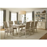 Distressed White Wooden Dining Set