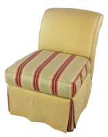 Set of Four Silk Slipper Chairs