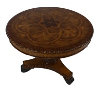 Inlaid Lido Pedestal Table