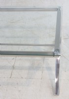 Contemporary Glass and Chrome Cocktail Table