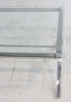 Contemporary Glass and Chrome Cocktail Table