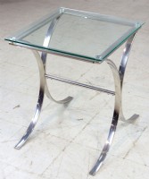 Contemporary Glass and Chrome End Table