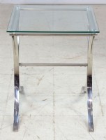 Contemporary Glass and Chrome End Table