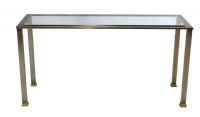 metal and glass console