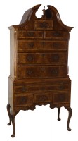 Antique Burled Bonnet Highboy