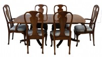 Inlaid Banded Chestnut Dining Table & Chair