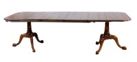 Distressed Plank Top Double Pedestal Dining Set