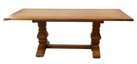 Amish Solid Oak Trestle Table with 6 chairs