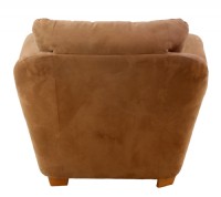 Light Brown Microsuede Chair & Ottoman