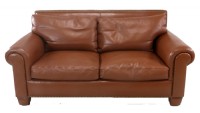 Cognac Leather Two Seat Loveseat