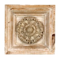 Framed Bleached Wooden Medallion