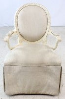 Pair of Skirted Upholstered Armchairs- AS IS
