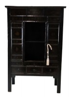 Vinatge Asian Black Painted Cabinet