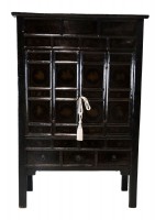 Vinatge Asian Black Painted Cabinet