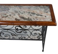 Wood, Stone & Metal Console Table
