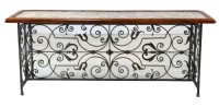 Wood, Stone & Metal Console Table