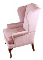 Blush Velvet Upholstered Wingback Chair