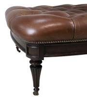 Brown Tufted Leather Otooman