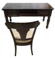 Distressed Wood Writing Desk with Chair
