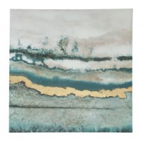 Blue White & Gold Abstract Design