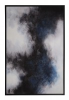 Black, White & Blue Abstract Wall Art