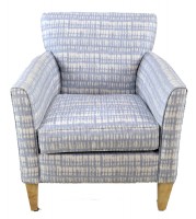 Pair of Blue/Grey Modern Club Chairs