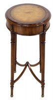 Embossed Leather Top Oval Table