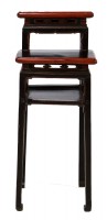 Asian Style Black & Red Painted Pedestal Stand