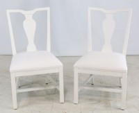 Set of Two White Dining Chairs